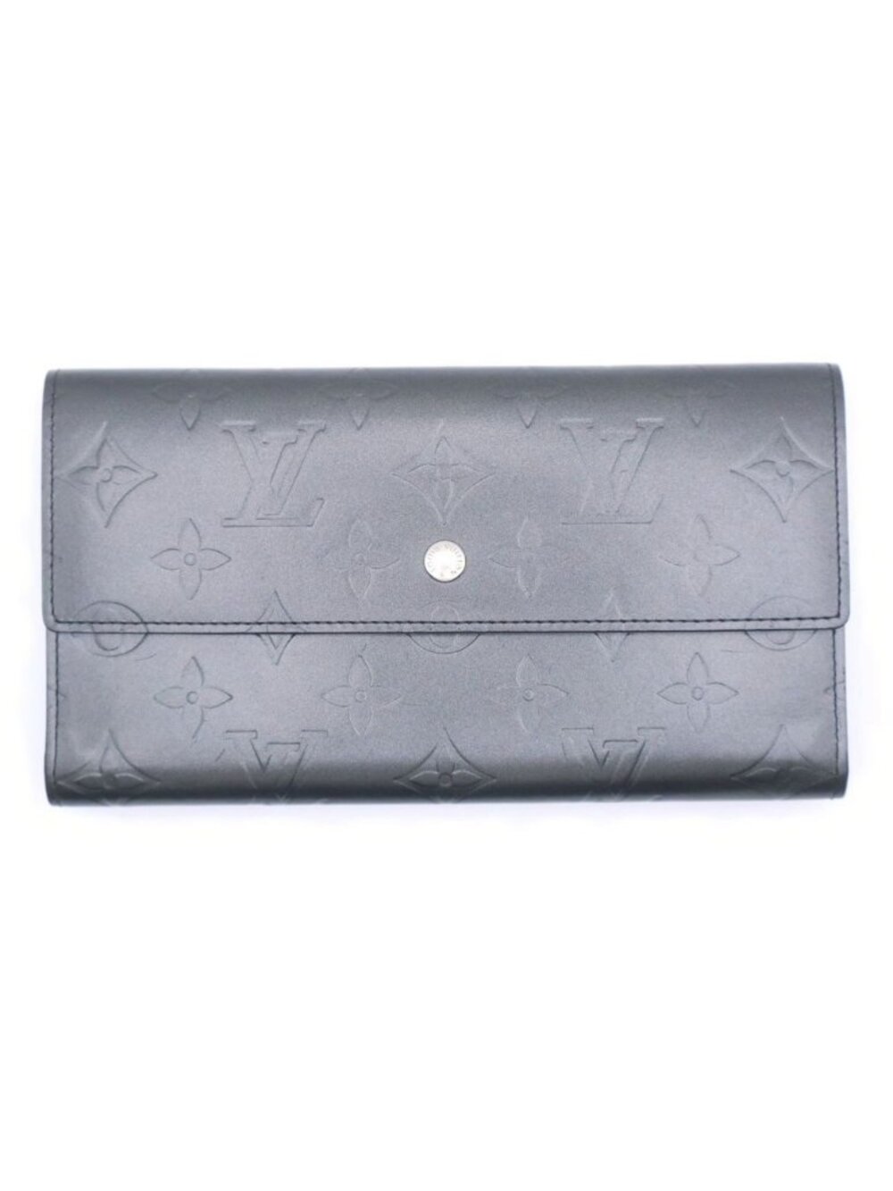 Louis Vuitton Monogram Matte Tresor International Wallet Card Case Dark Gray